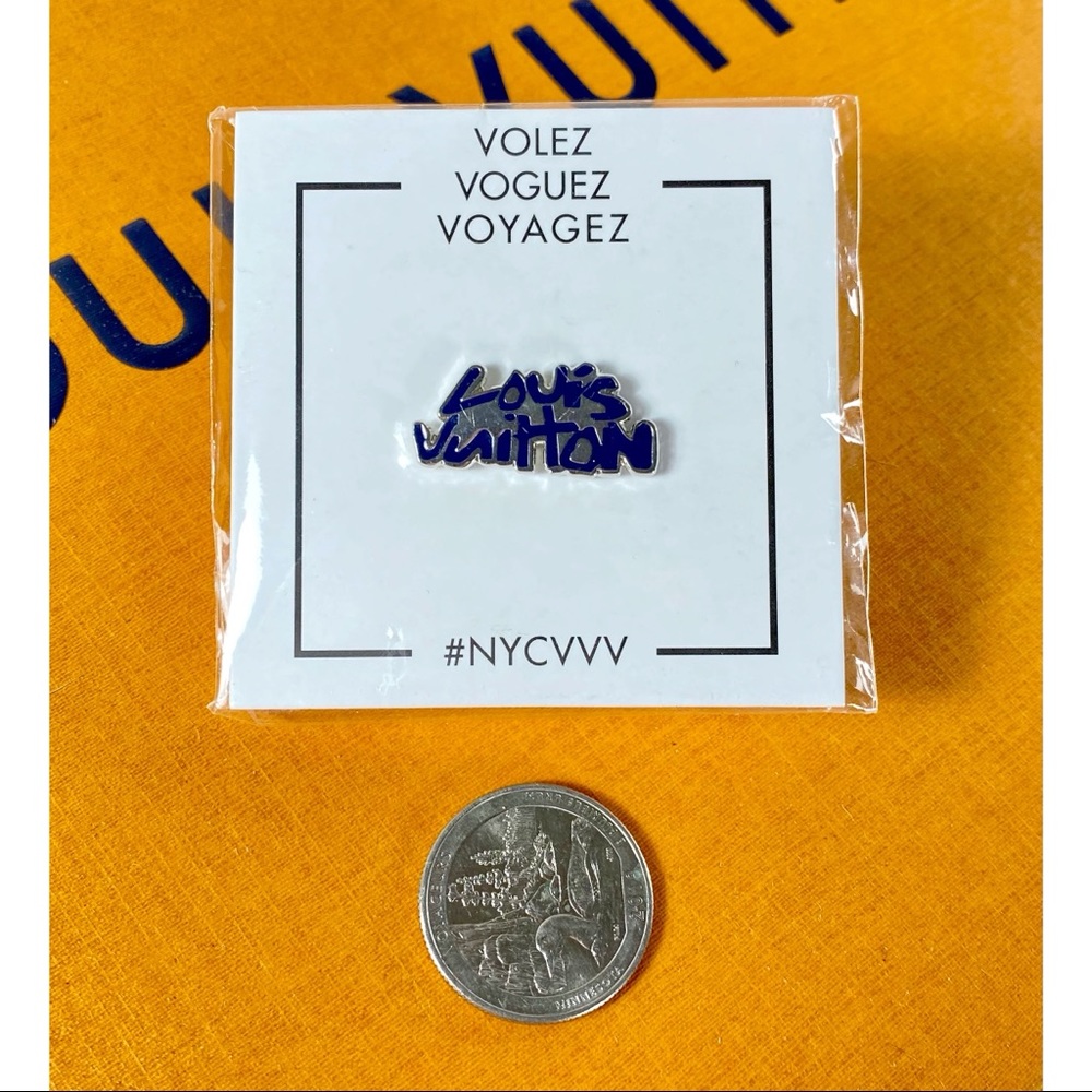 Louis Vuitton Logo Enamel Lapel Pin - Picture 2 of 4